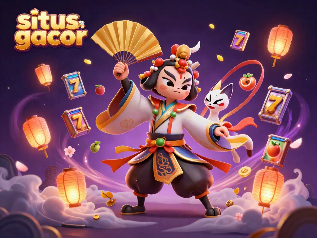 Experience the thrill of the situs slot gacor with colorful slot reels and dynamic characters in action.