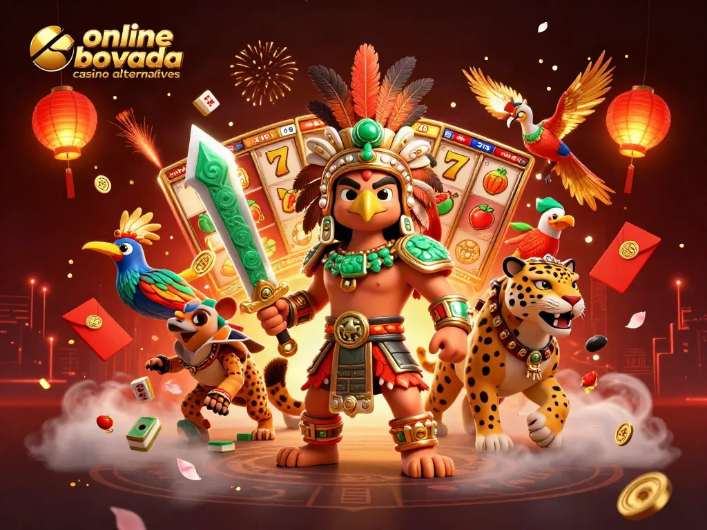 Engage with online bovada casino alternatives through dynamic slots and vibrant 3D illustration.