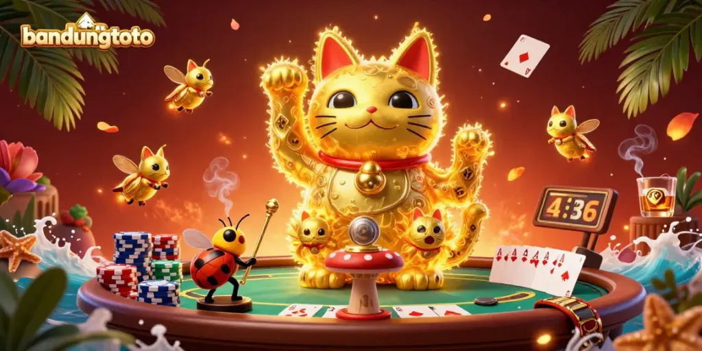 Engage with the thrilling world of bandungtoto as vibrant characters animate an exciting casino scene.