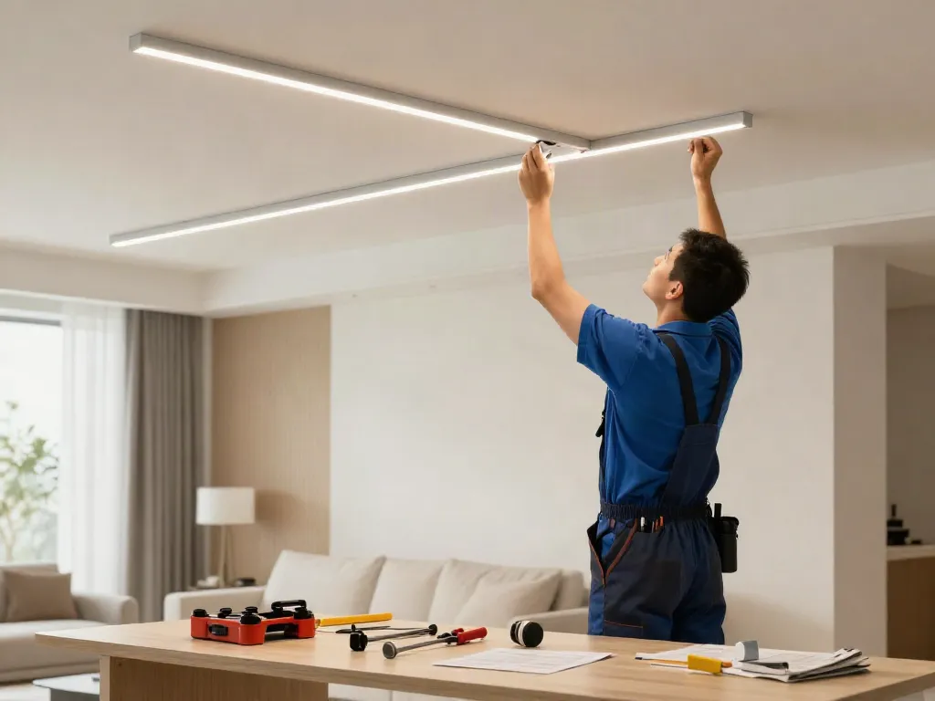 Instalare sina magnetică încastrată de către un profesionist, oferind servicii locale de încredere.