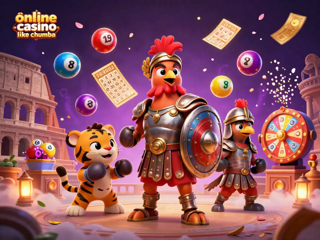 Engage with thrilling action at an online casino like Chumba featuring colorful elements and games.