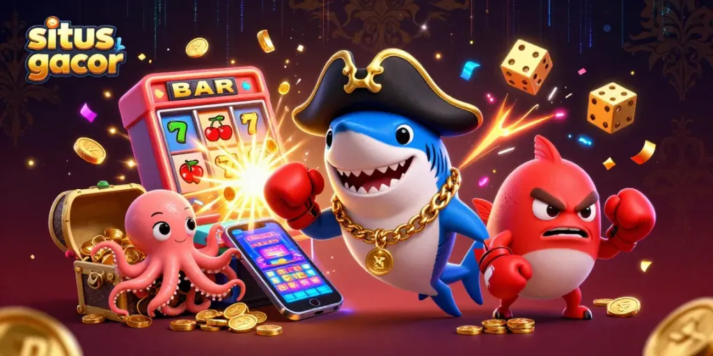 Spin and win with situs slot gacor showcasing fun characters and vibrant casino elements in action.