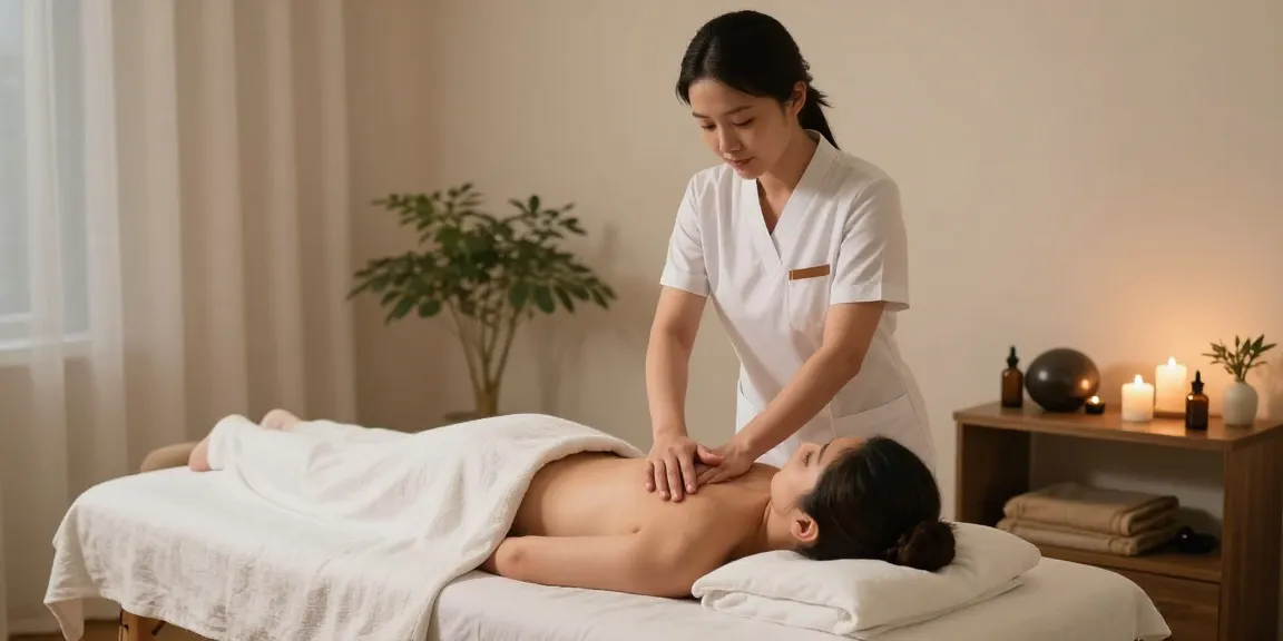 수원토닥이에서 편안한 마사지 치료를 받는 여성 고객의 모습
