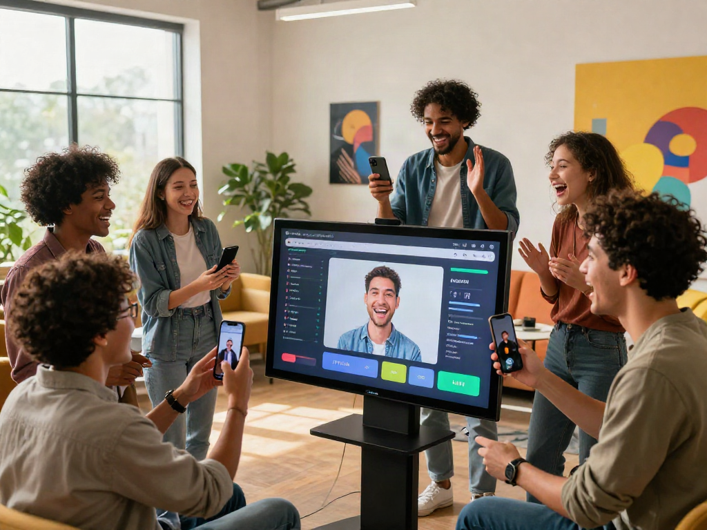 Using AI to determine how old do I look in a vibrant tech office interaction.