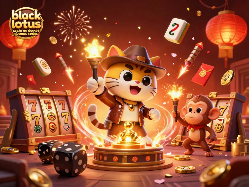 Spin to win with black lotus casino no deposit bonus codes in a dazzling 3D illustration of an exciting casino adventure.