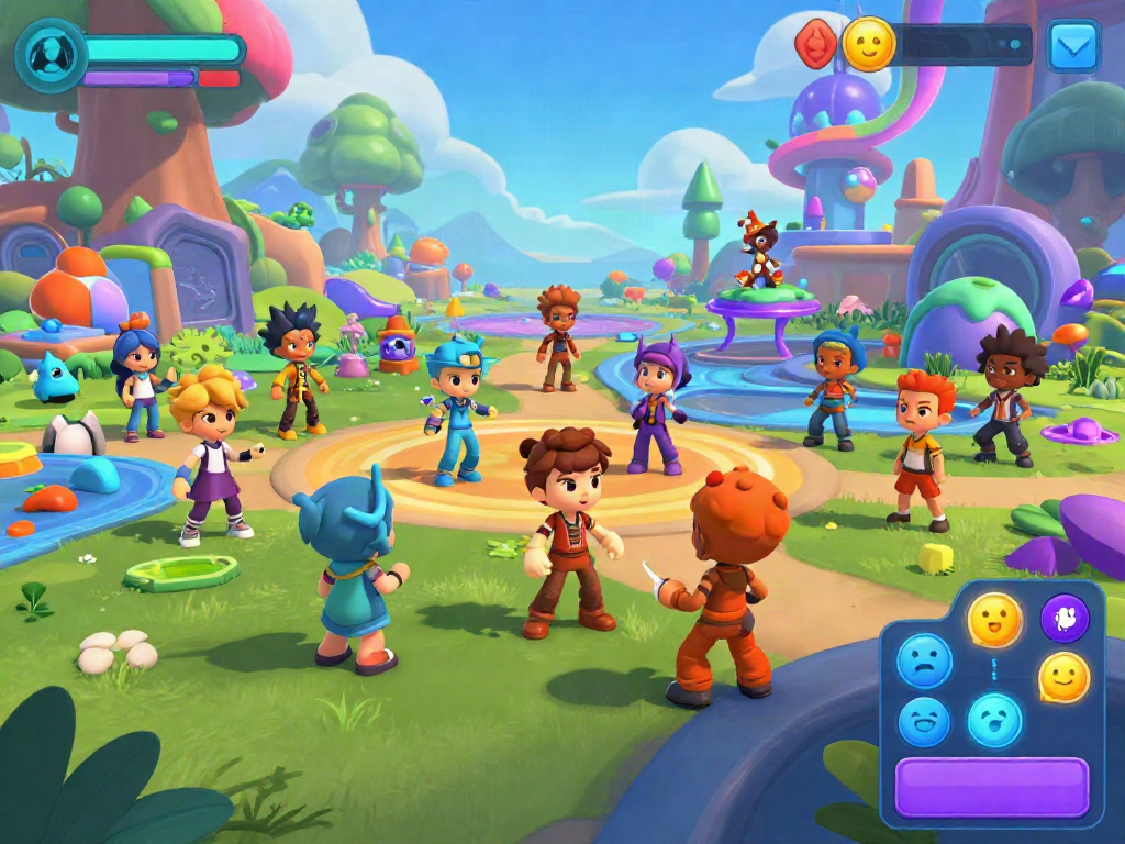 Engaging scene of character ai nsfw avatars in a vibrant virtual world.