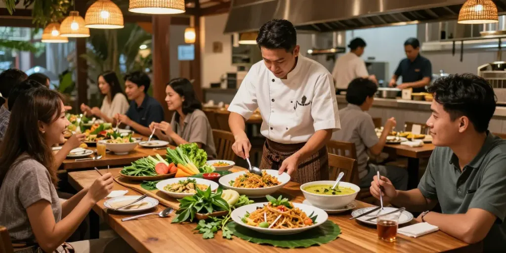 Experience kinalyrestaurant.com with vibrant Thai dining scene showcasing chefs and delicious dishes.