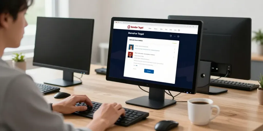 Momen pengguna menggunakan platform Bandar Togel online di rumah dengan desain modern dan mudah dijelajahi.