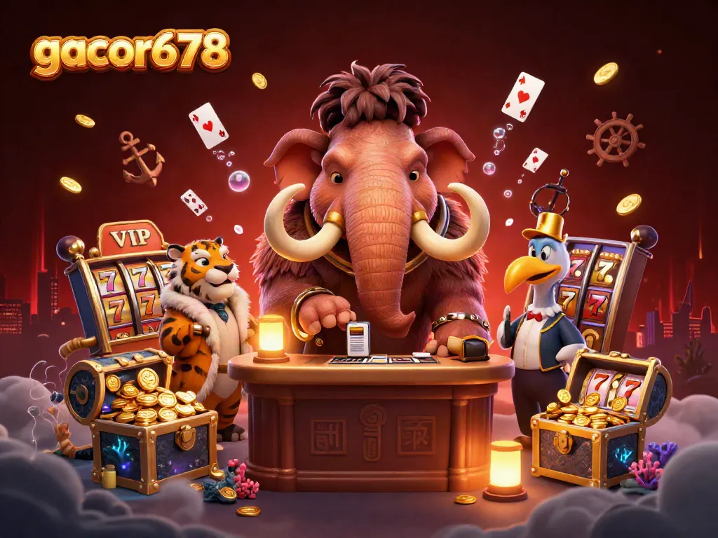 Experience gacor678 slots action with vibrant characters and gold coin explosions in a colorful casino setting.