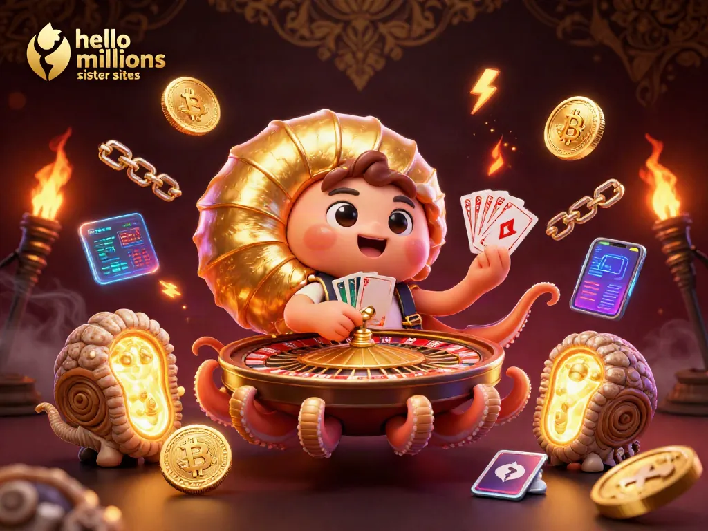 Winning on hello millions sister sites with a vibrant 3D casino scene showcasing coins and game elements.
