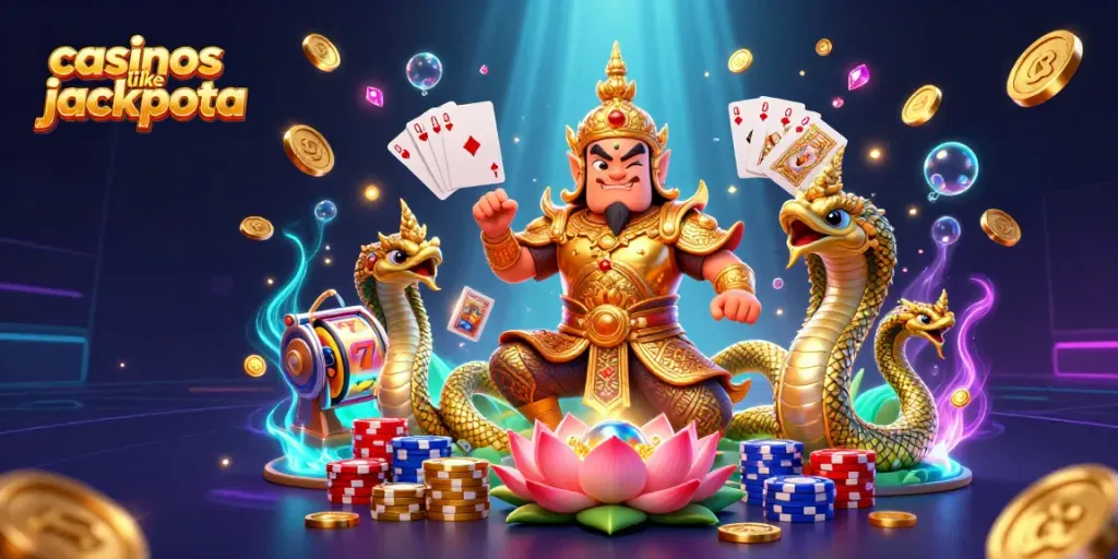 Spin and win at casinos like jackpota with vibrant slot reels and golden treasures.