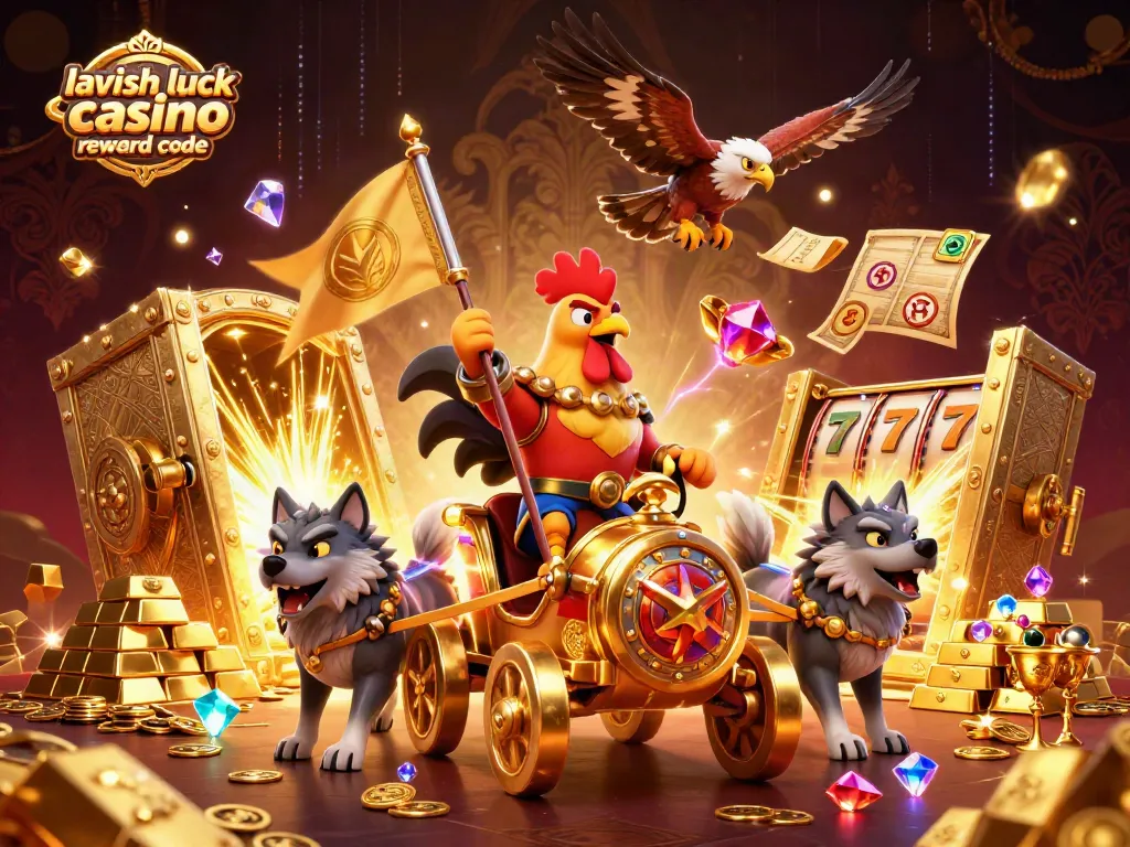 Claim your lavish luck casino reward code with this vibrant casino scene featuring rich gaming elements.