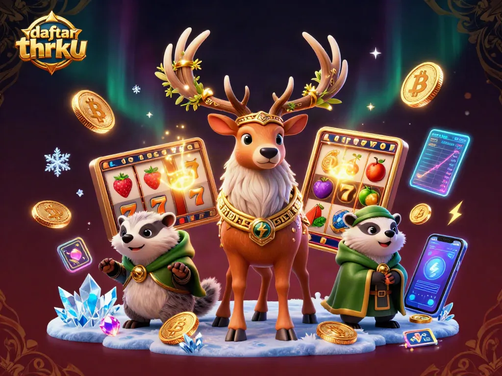 Engage with daftar thrku's immersive slots experience featuring vibrant characters and casino elements.